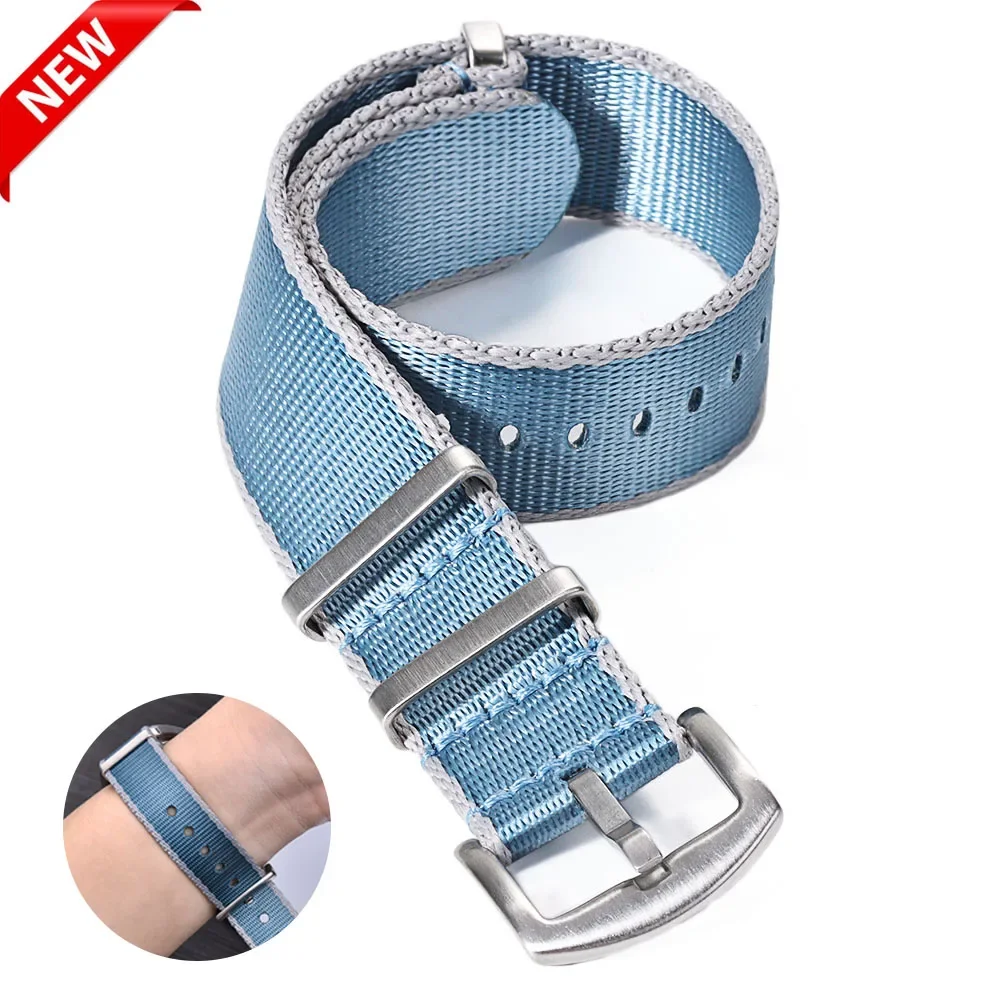 Correa de reloj de nailon para Seiko, pulsera deportiva militar para hombre, pulsera Rolex, Omega, Seamaster 300, 18mm, 20mm, 22mm