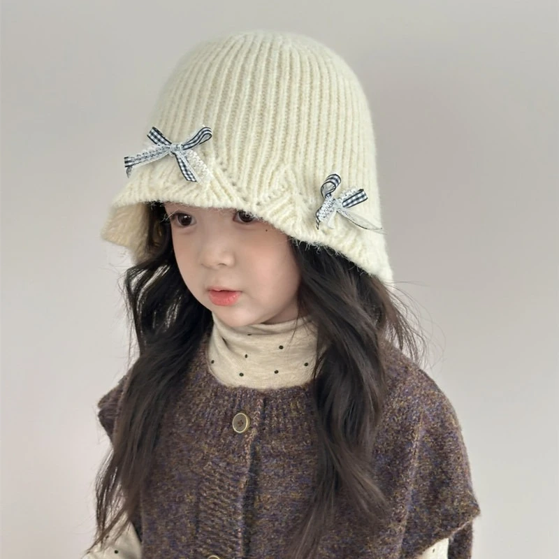 

Autumn and Winter Baby Insulated Korean-style Knitted Wool Bucket Hat, Children's Hat for Outings, Warm Fisherman's Hat