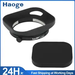 Haoge LH-M36B Square Metal Lens Hood Hollow Out Designed with Cap for Leica Summicron 35mm f2,M 35mm f2 ASPH and Elmarit-M 28mm