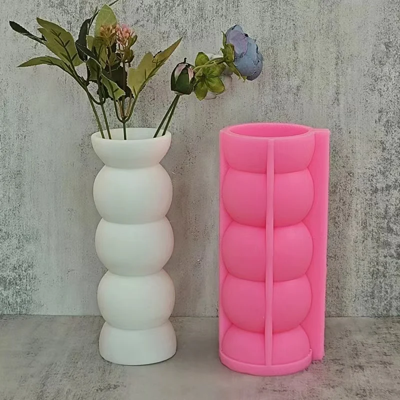 

DIY Epoxy Resin Silicone Vase Mould Cylindrical Concrete Gypsum Casting Flower Pot Crafts Mould Home Decoration Gift