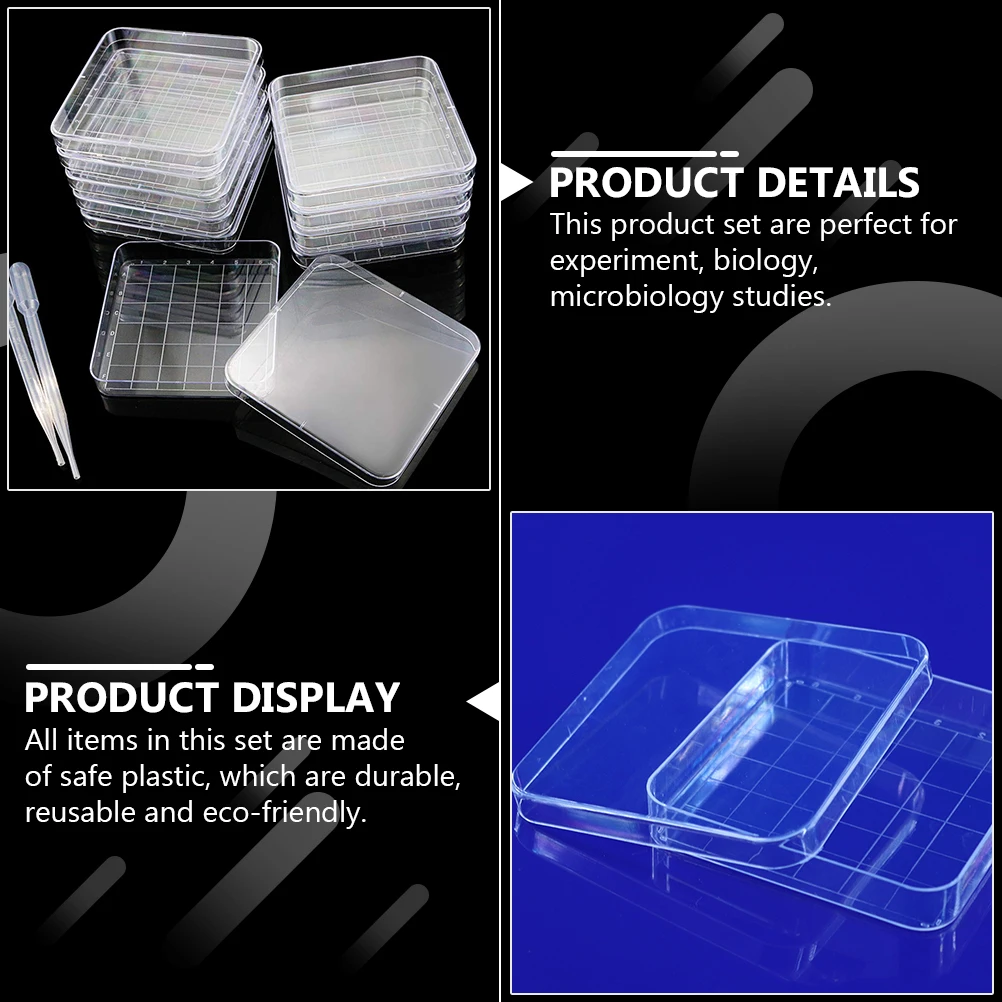 

5 Pcs Petri Dish Transparent Dishes with Lids Laboratory Plastic for Culture Yeast Organic