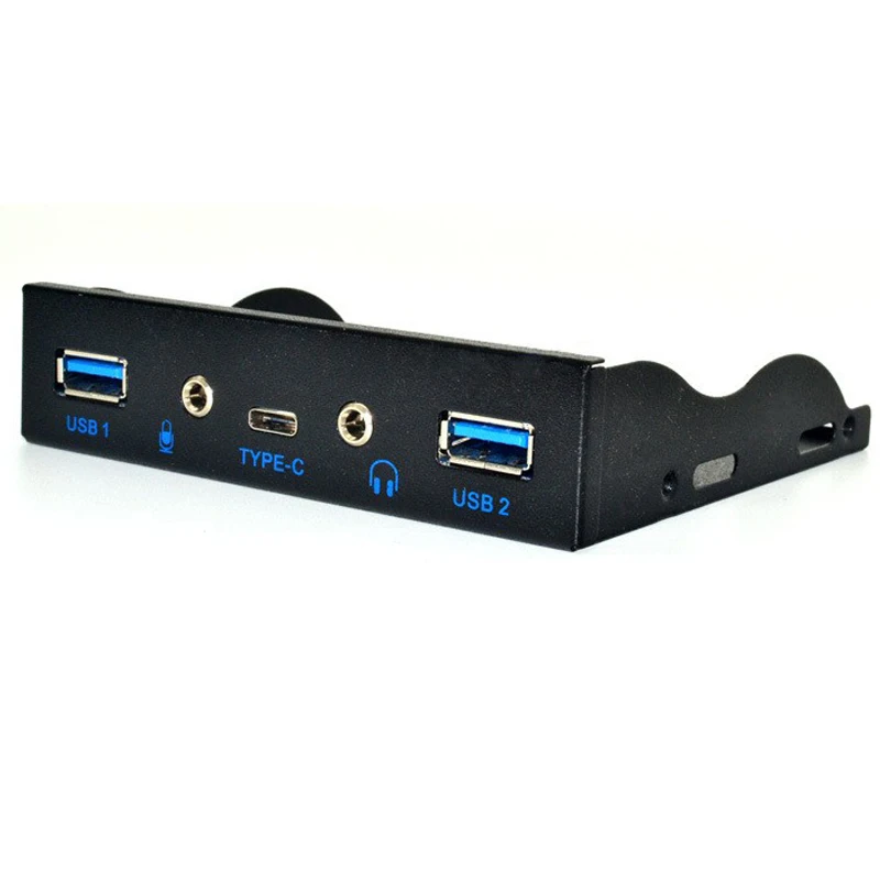 Hub usb 5 portas usb 3.1 TYPE-C usb 3.0 painel frontal hd áudio 3.5mm fone de ouvido jack mic adaptador expansão para desktop 3.5 "baía disquete