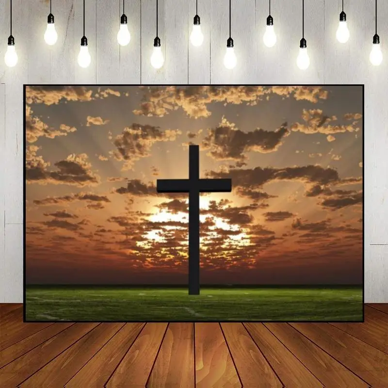 Christian Crucifix Renaiss Baby Shower Background Party Photography Backdrops Decoration Photo Birthday Custom Backdrop Studio