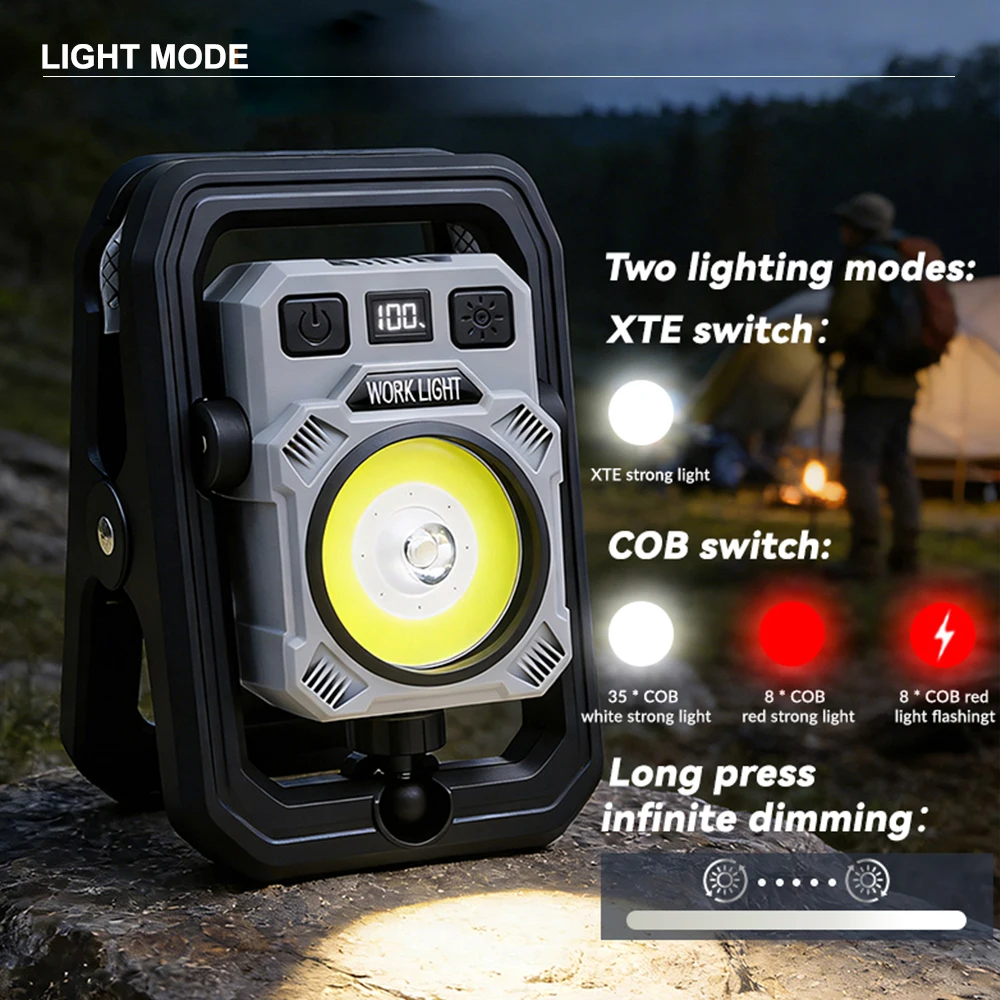 Amanfire SQ-G22 Camping Light XTE Outdoor Ultra Bright 360 ° IPX4 Portable Multifunctional Camp Work Light