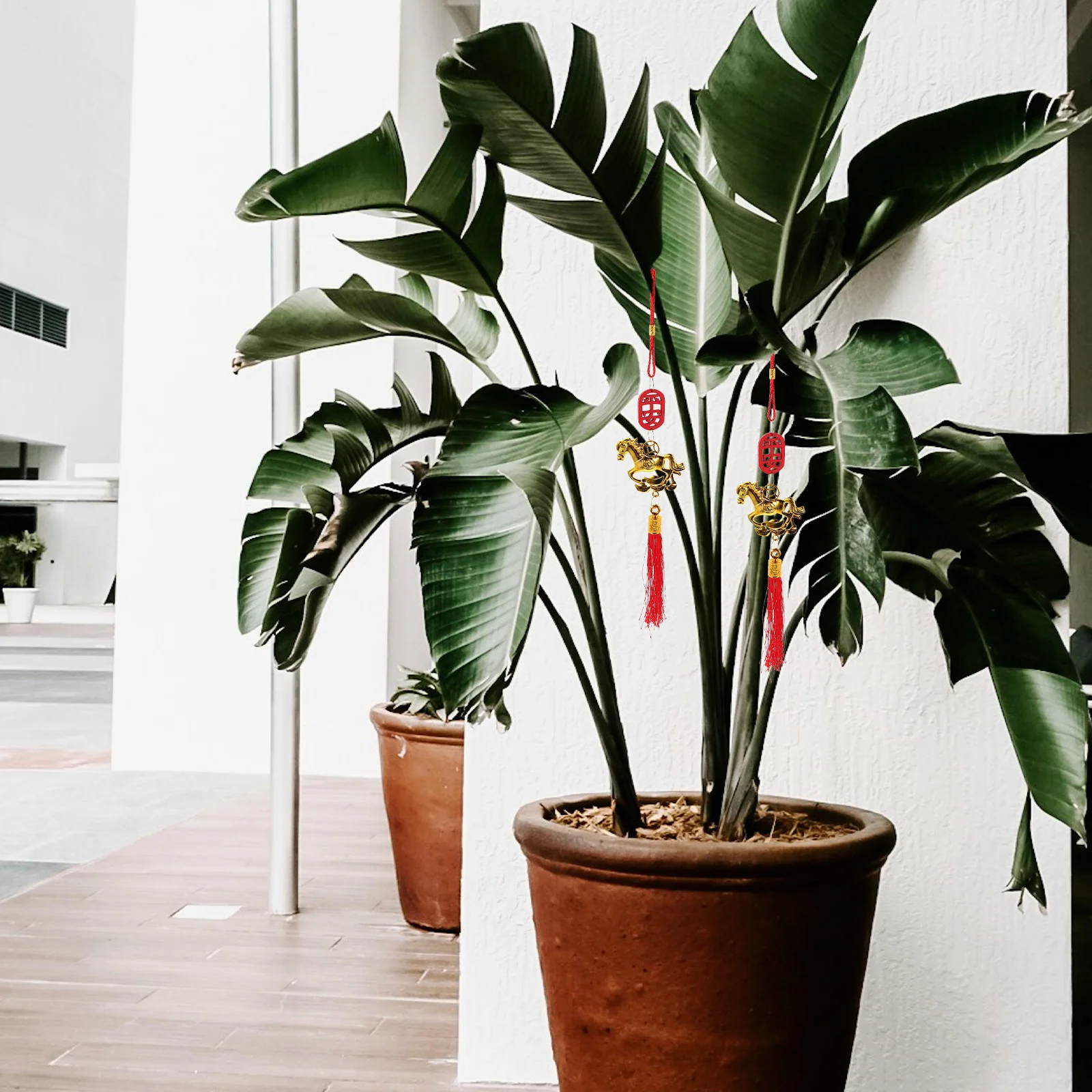 

12pcs Wooden Horse Hanging Plaque Chinese New Year Decoration Lucky Feng Shui Charm For Home Office Tree Ornament Decor