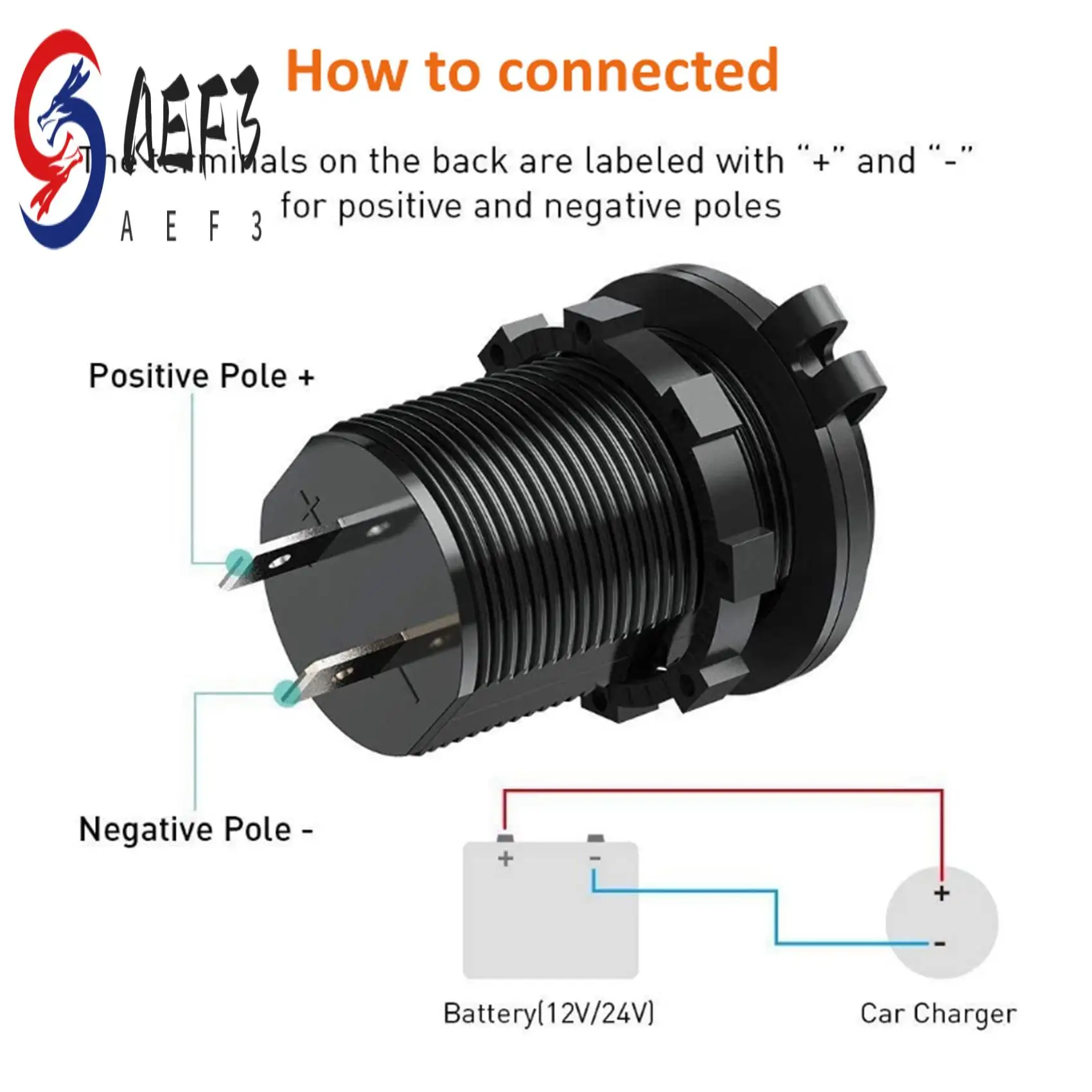 

AEF3-QC3.0 Quick Charge Socket Car Charger Dual USB 12V-24V-Cigarette-Lighter With Swith Touch Switch For Phone Ipad Charge