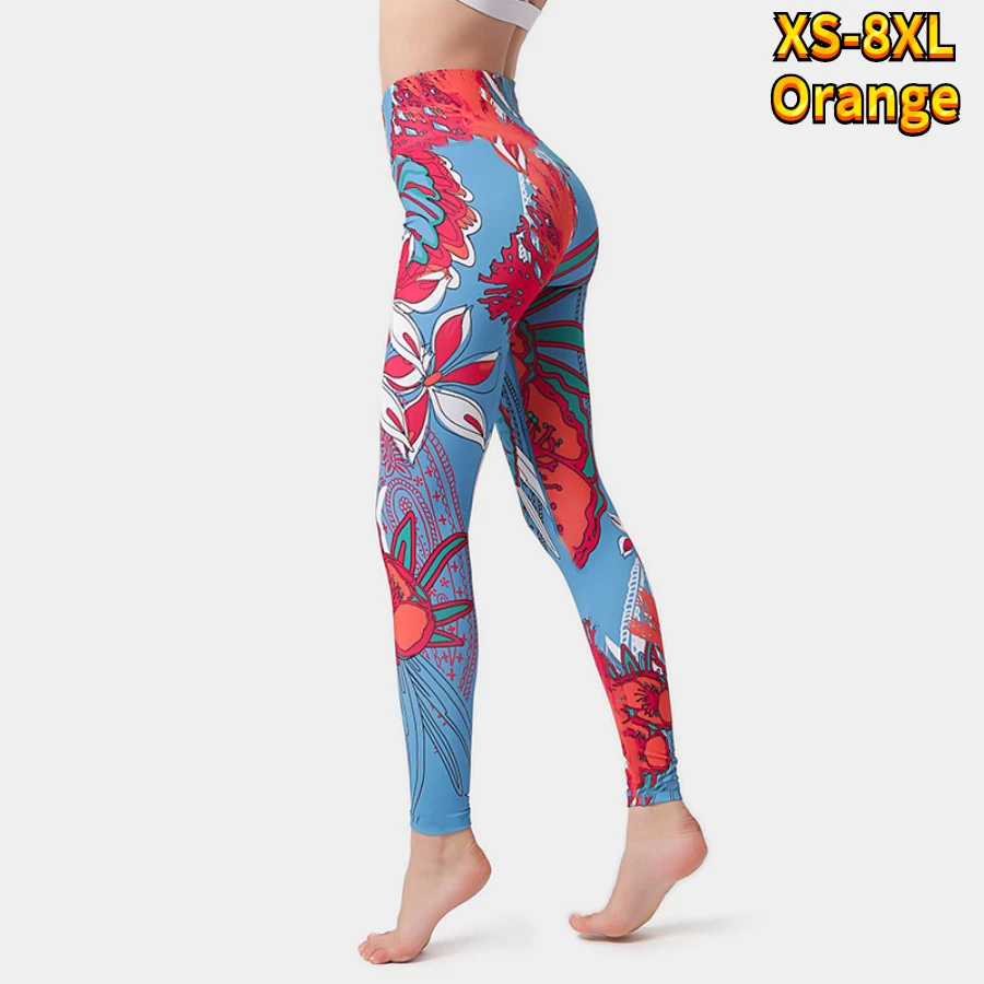 Women\'s Yoga Pants Seamless Floral Sports Leggings Fitness High Waist Leggings High Quality Breathable Fitness XS-8XL