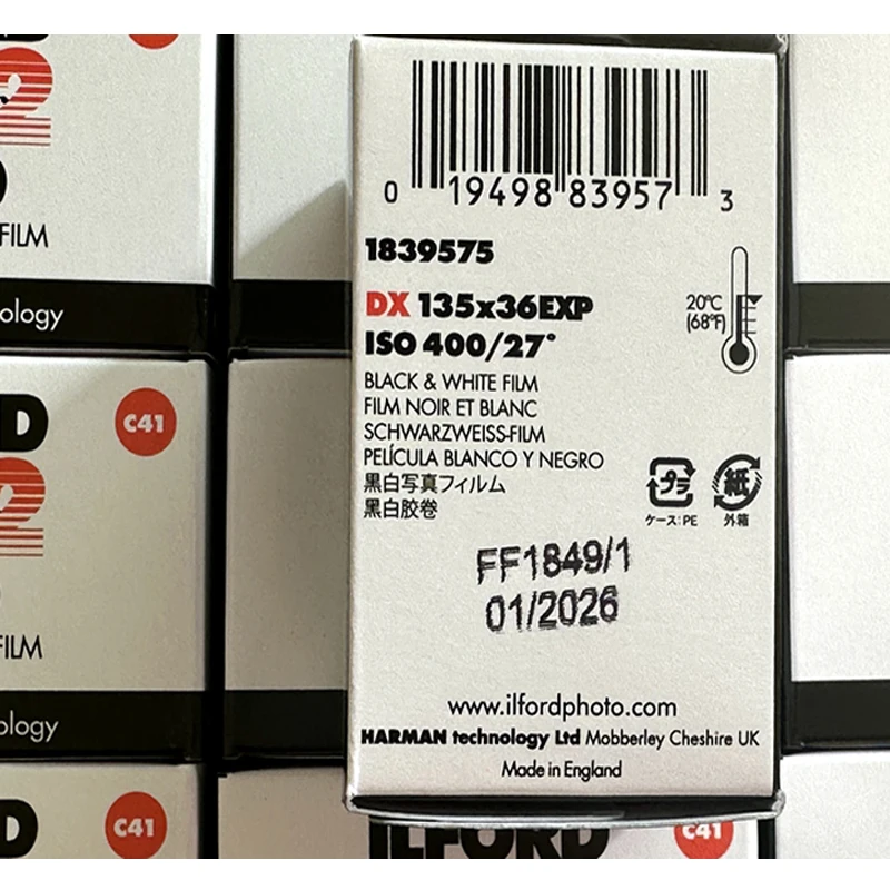 1/2/3/5/6 لفات ILFORD XP2 400 درجة 135 فيلم أبيض وأسود C-41 تطوير لكاميرا كوداك M35/M38/F9 فوجي 135 فيلم