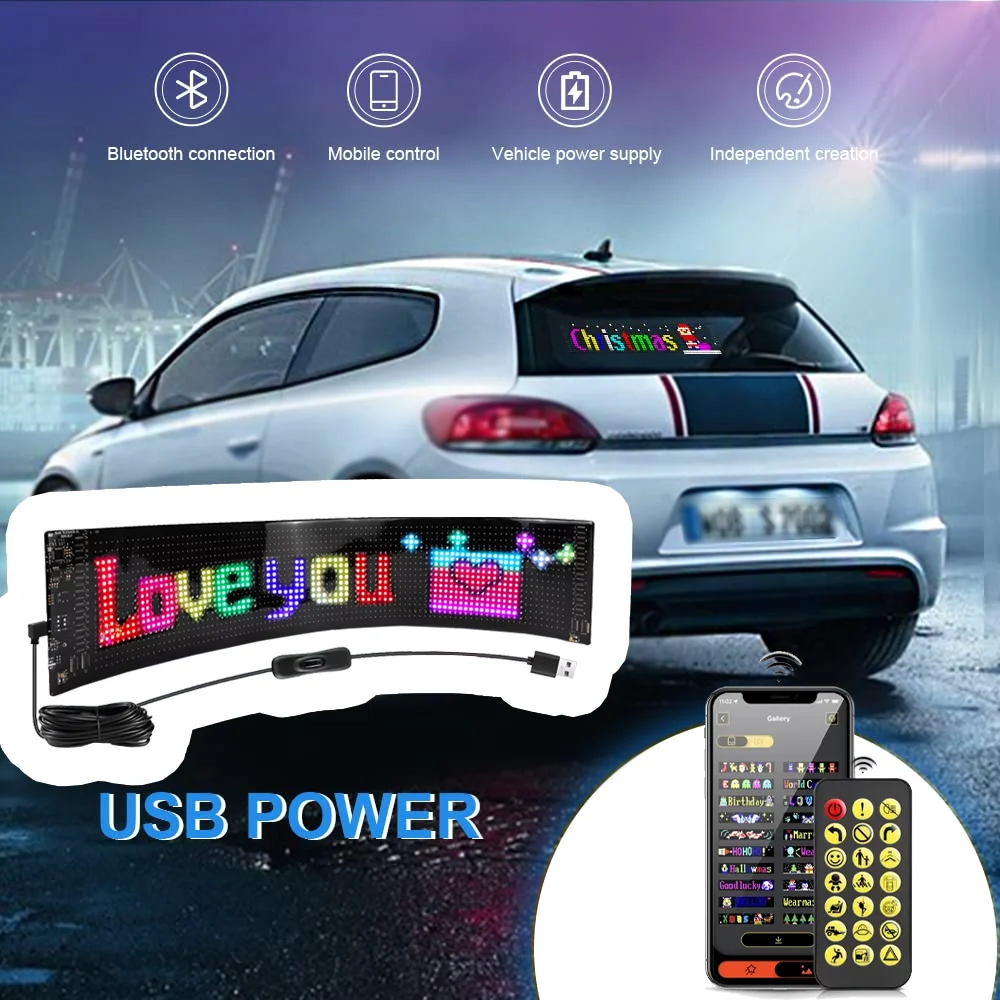 

Изготовленный на заказ редактор DIY для текста, узоров и анимаций, программируемый светодиодный знак с прокруткой, гибкий цифровой дисплей управления через USB и APP。