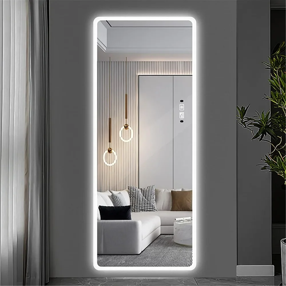 Comprimento total iluminado Vanity Body Mirror, LED Mirror, Wall Mounted Mirrors, Intelligent Human Body Induction Mirrors, tamanho grande