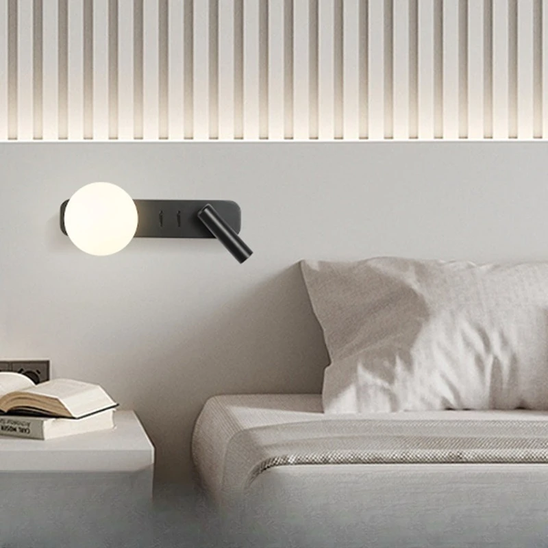 مصباح جداري للقراءة الإبداعي الأكثر مبيعًا مع مصباح جداري فرنسي بجانب السرير وغرفة النوم ودوران 350 درجة