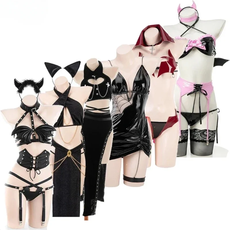 CosplayNew 2025 Halloween Demon Series uniforme Cosplay mujeres araña bruja vestido de murciélago vampiro Horror trajes conjunto disfraces