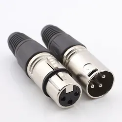 2 Pairs XLR DMX 3 Pin Male Female Microphone Audio Cables Plug Connectors MIC Snake Plug Cable Connectors