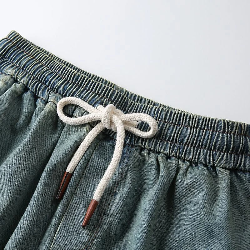 Shorts jeans soltos casuais para mulheres no verão, ajuste fino, emagrecimento, versátil, fenda de perna larga, calças tendência vintage