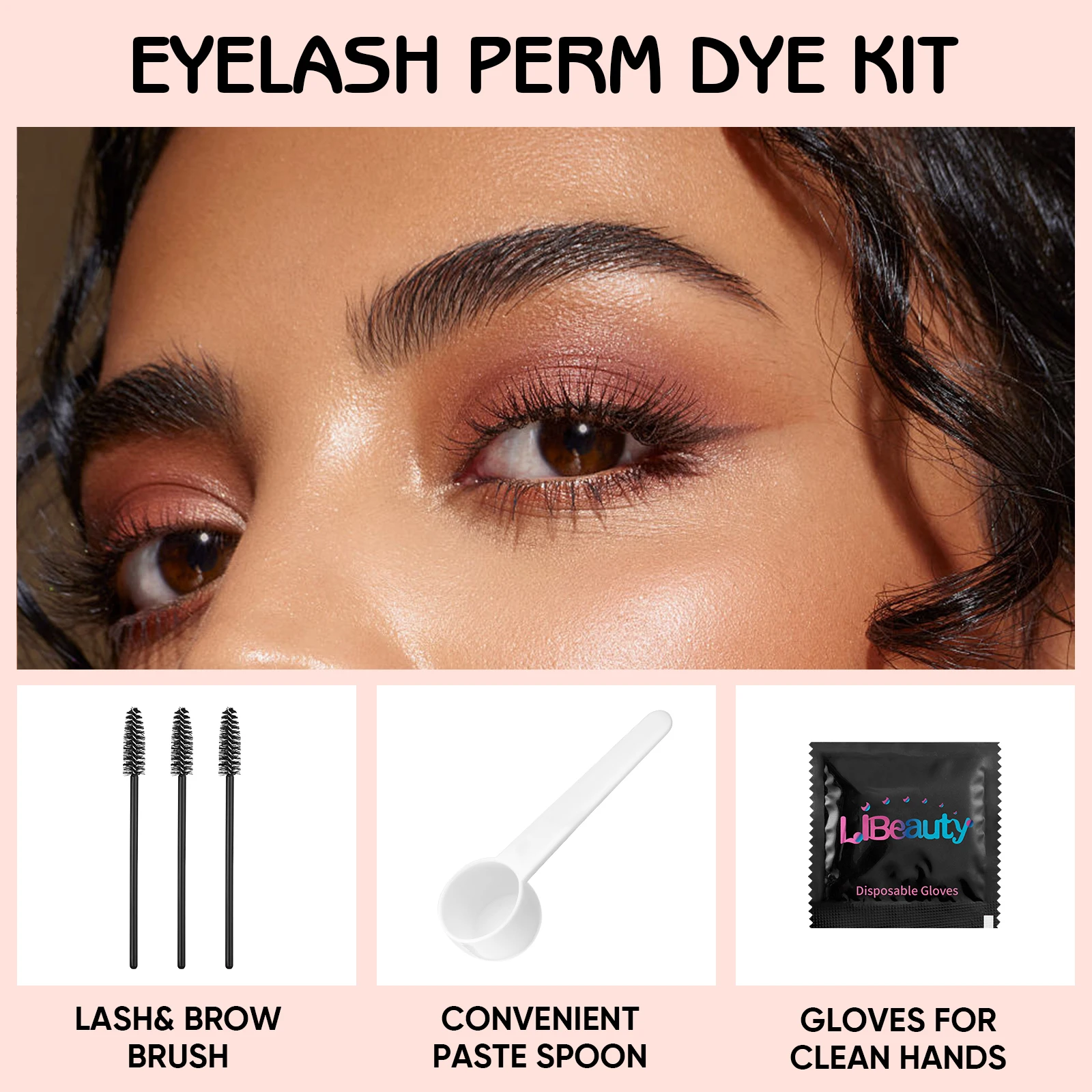 Libeauty Reusable Eyelash Brow Color Kit for Hair Lasts Up 4 Weeks Eye Patches Lash Tint Kit Suitable For DIY At Home Or Salon