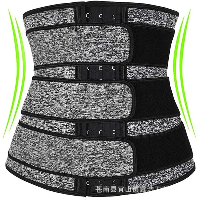 Adjustable Triple Buckle Waist Trainer Breathable Sweat Tummy Control Belt Lumbar Support Fitness Workout Shaper Waist Trimmer