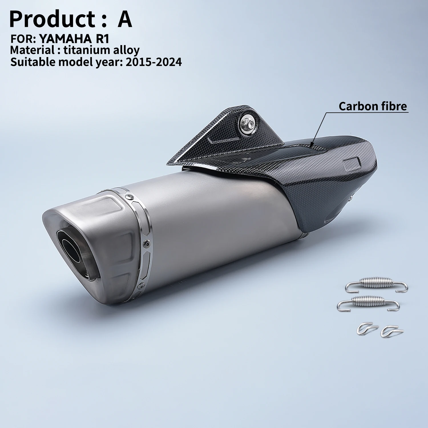لتعديل نظام عادم الدراجة النارية YZF R1/R1M AK Ti. كاتم صوت سبيكة أصلية 54 مم لياماها YZF R1/R1M