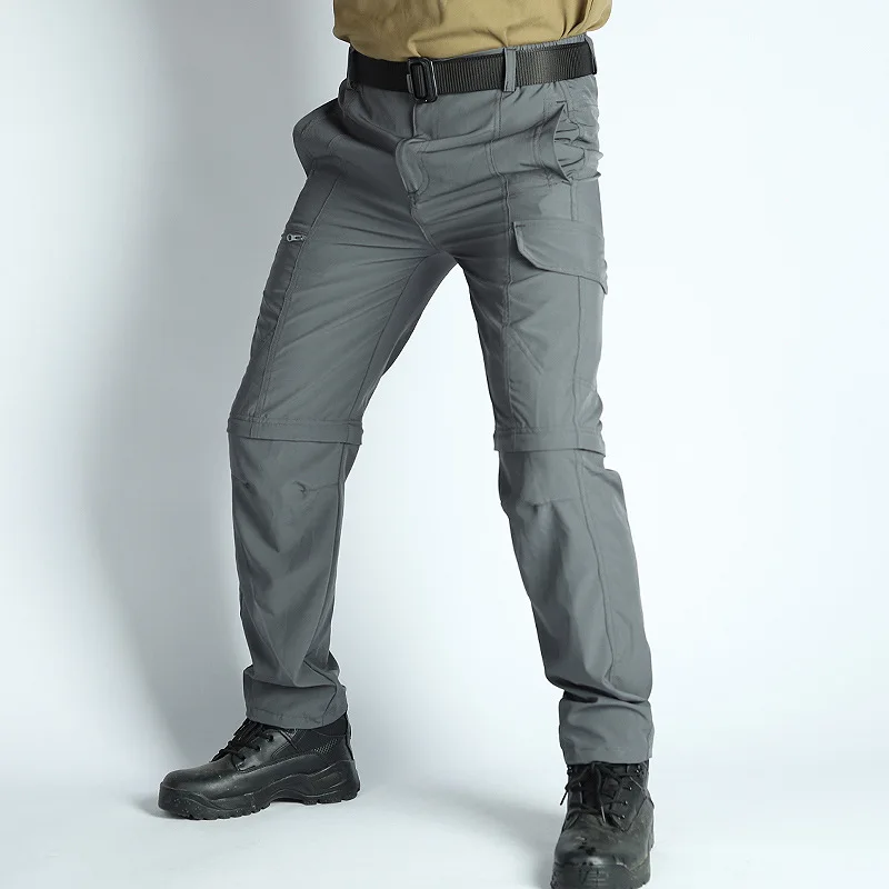 

Spring Tactical Work Pants Mens Summer Cargo Quick Dry Trousers Casual Multi-pocket Two-piece Pants Outdoor Training Trousers