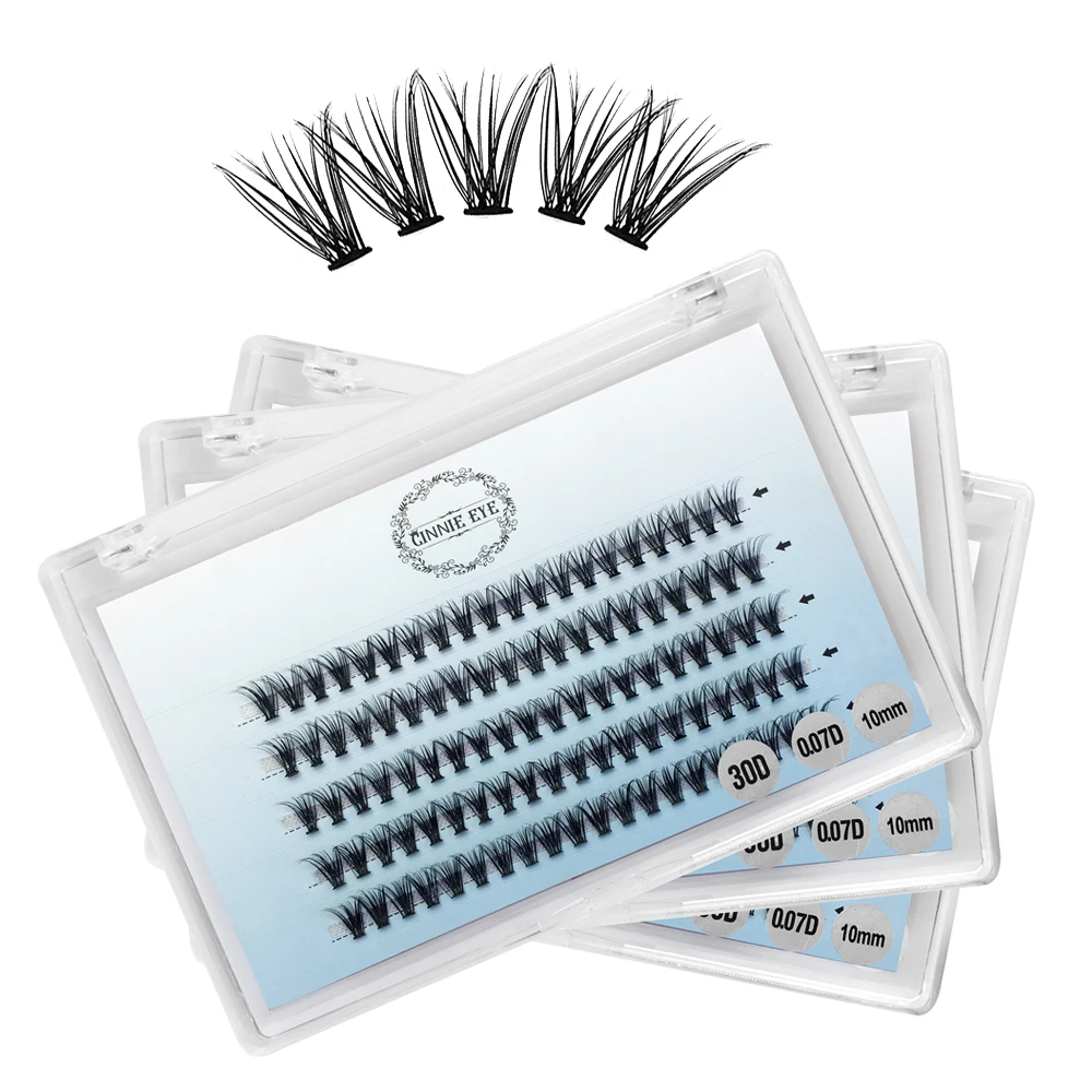 100 Bundles Cluster Eyelash Natural Hair Individual Eyelash 20D/30D Faux Mink DIY Ready made Fans 8-16 MIX Lower Fake Eyelash