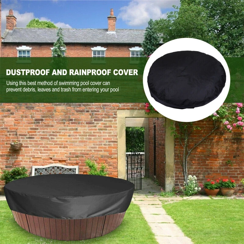 Round Bathtub Cover Outdoor Anti-Uv Spa Hot Tub Dust Cover Foldable Sunscreen Dustproof Waterproof Covers Swimming Pool Cover