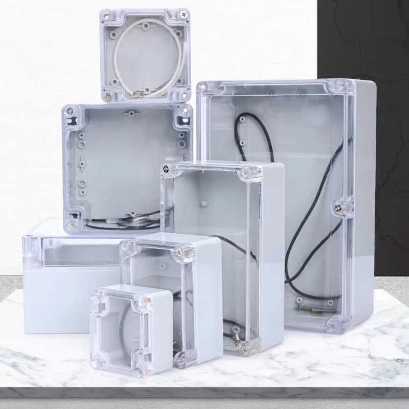 Outside Transparent Cover Plastic Waterproof Box ABS Monitoring Outdoor Junction Box Rainproof Sealed Switch Case Project Box