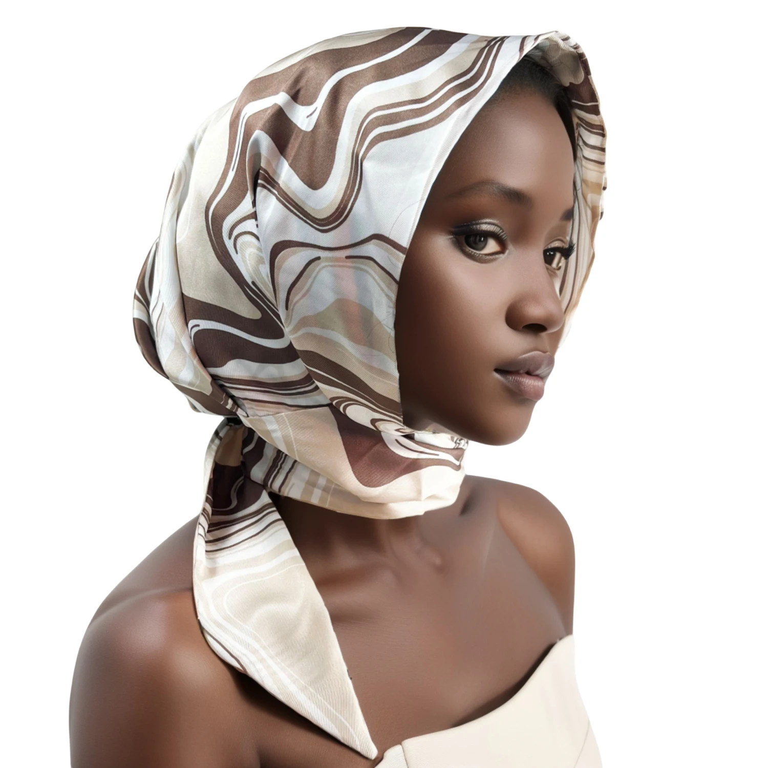 

Women Silk Scarf Cap Fashion Head Wrap Cap Luxury Beach Sun Hat For Women