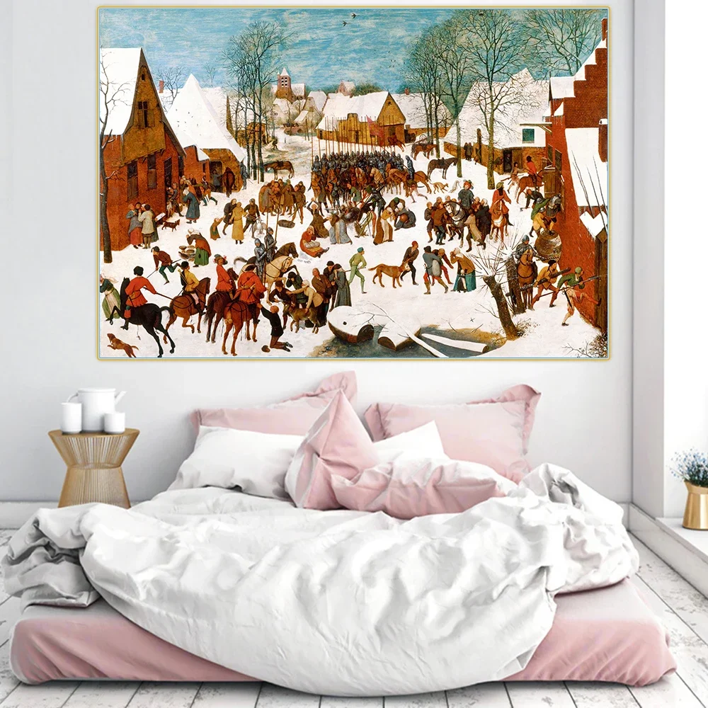 Citon Bruegel Pieter《Massacre of the Innocents》Canvas Oil Painting Artwork Poster Picture Wall Decor Home Interior Decoration