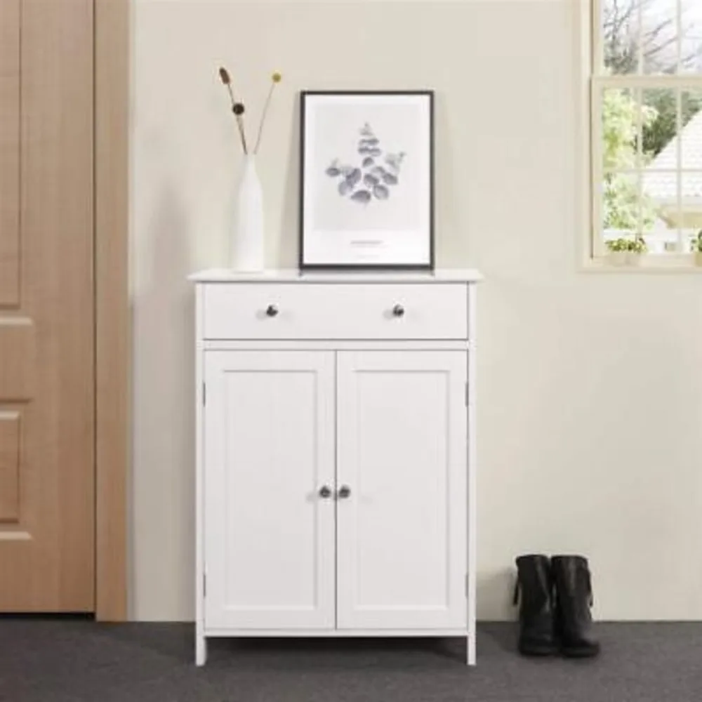 

Bathroom Floor Cabinet Storage Cupboard W/ Shelves for Home Kitchen
