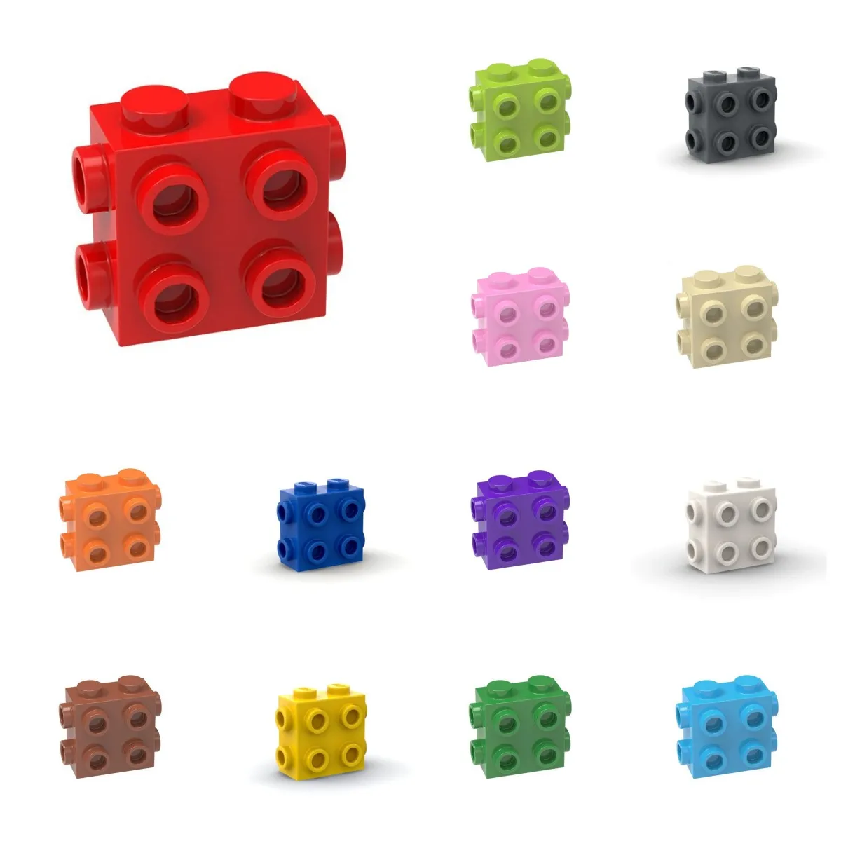 

50pcs 67329 Modified 1x2x1 Building Blocks Kit 2/3 With Studs On Sides Particle Idea Educational Toy Children Birthday Gifts