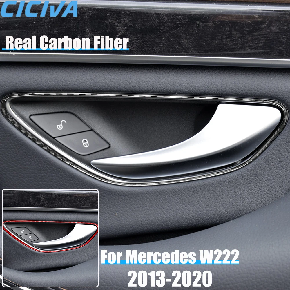 

Real Carbon Fiber Car Accessories Door Handle Frame Cover Sticker For Mercedes Benz W222 S-Class/Maybach 13 14 15 16 17 18 19 20