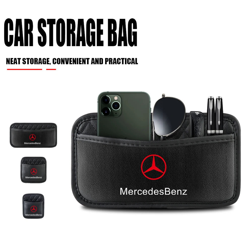 black Car Organizer Bag Soft Felt Anti Slip Storage Tool accessories For Mercedes Benz AMG C E S-Class W212 CLA W222 GLA W176