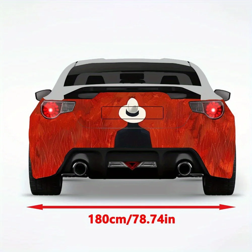 Lonely Figure in Red Field Car StickerVinyl Decal for Car Rear, Waterproof Self-Adhesive Vinyl Stickers for Vehicle Tail & Bumpe