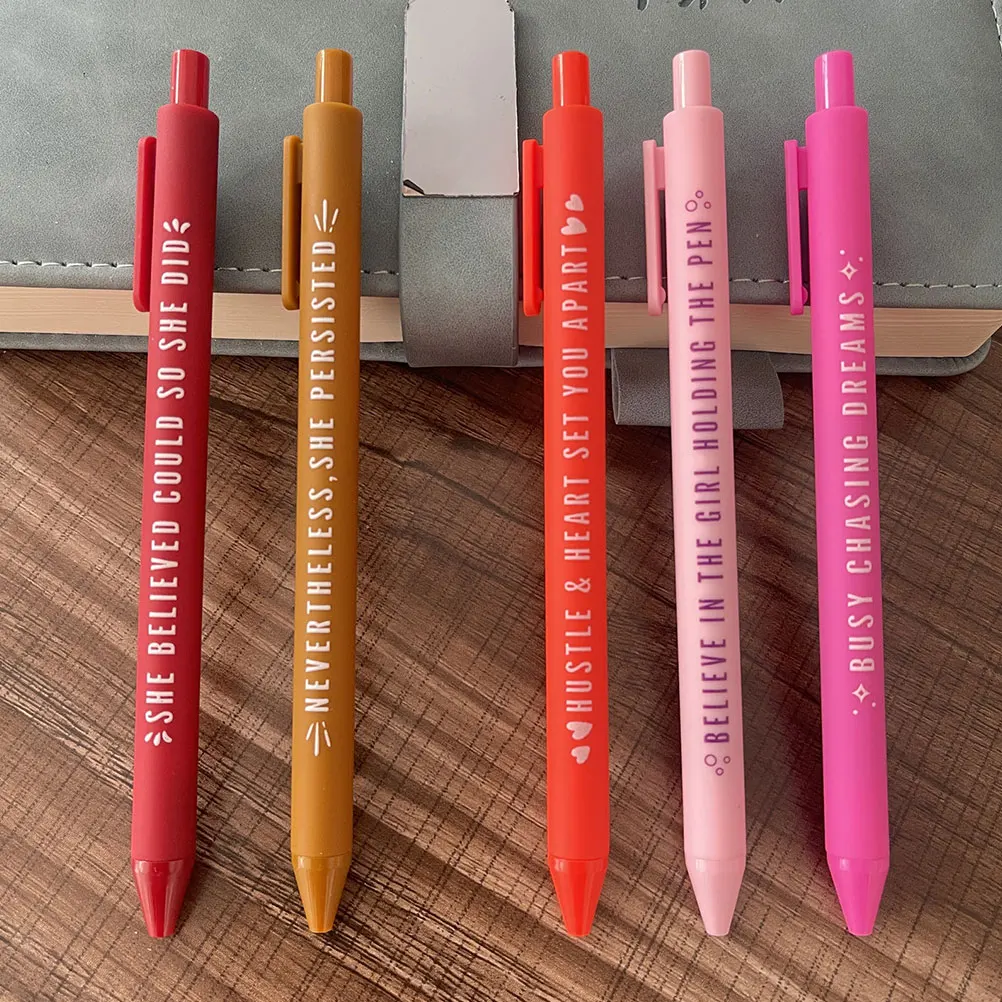 

5 Pcs Gel Pen Ballpoint Pens Fancy for Woman Funny Decorative Beautiful Women Plastic Adults Nurse Convenient Writing