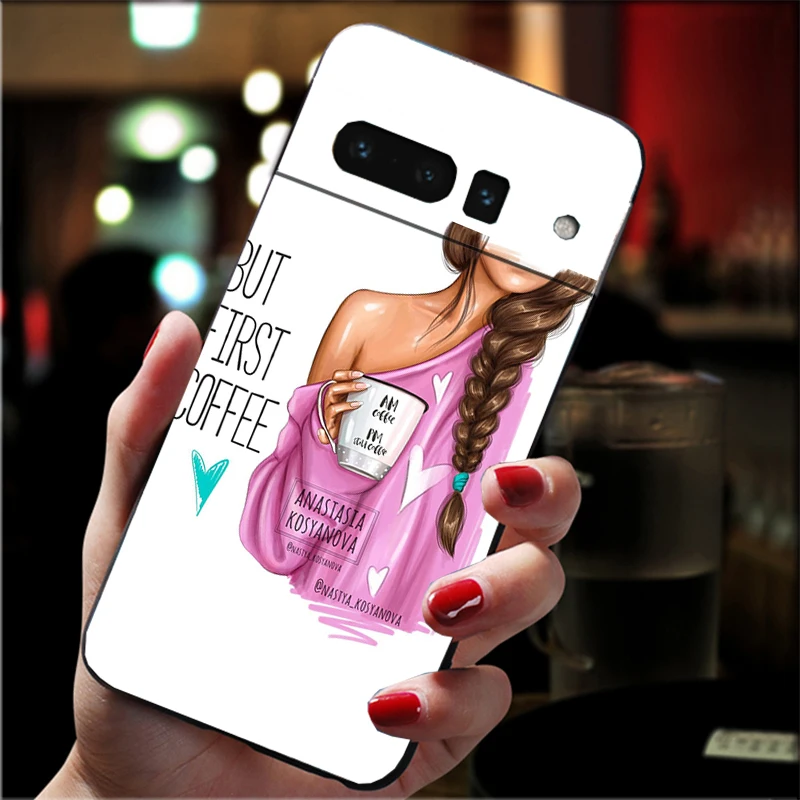 حافظة هاتف لهاتف جوجل بيكسل 10 9 برو XL 9A 8 7 6 Pro Pixel 8A 7A 6A Pixel 8 7 6 5 OK ولكن أول فتاة القهوة #5