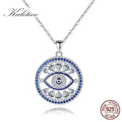KALETINE 925 Sterling Silver Evil Eye Pendant Necklace For Women Lucky Zircon Turkey Girls Gifts Party Fine Jewelry