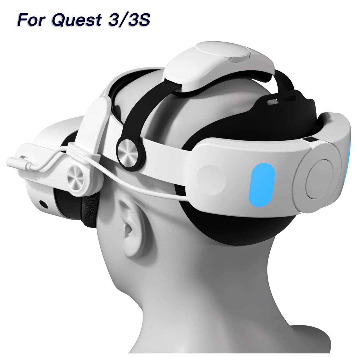 

For Meta Quest 3S/3 Head Strap with Battery 10000mAh 18W Fast Charging to Extend VR Playtime, Adjustable Comfort Elite Strap