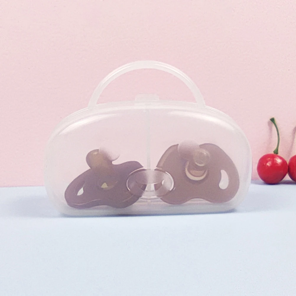 Contenedor transparente a prueba de polvo para bebé, bolsa de pañales para cochecito de viaje, soporte para mordedor, funda para chupete para recién nacido, 4 Uds.