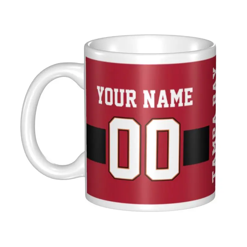 Custom Tampa Bay Name & Number Football Coffee Mug for Football Fan,Football Gifts for Football Fan Son Grandson Friend Coworker