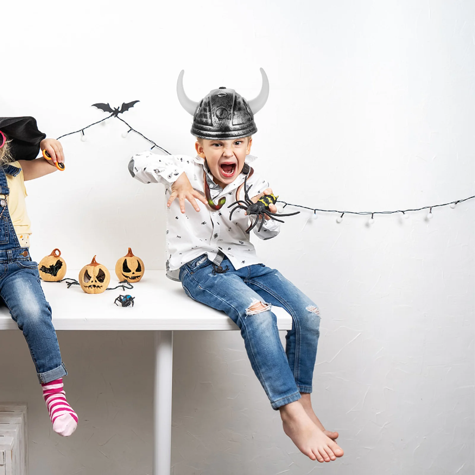 

Viking Hat Halloween Headdress Hat Hat With Horns Party Ox Horn Hat Decoration Ancient Roman Viking With Ho