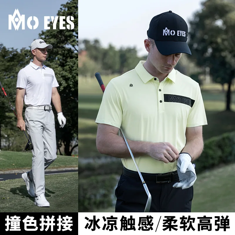 

MO EYES Golf мужские весенне-летние футболки с короткими рукавами, спортивная одежда, топы Cool Feeling, рубашки поло