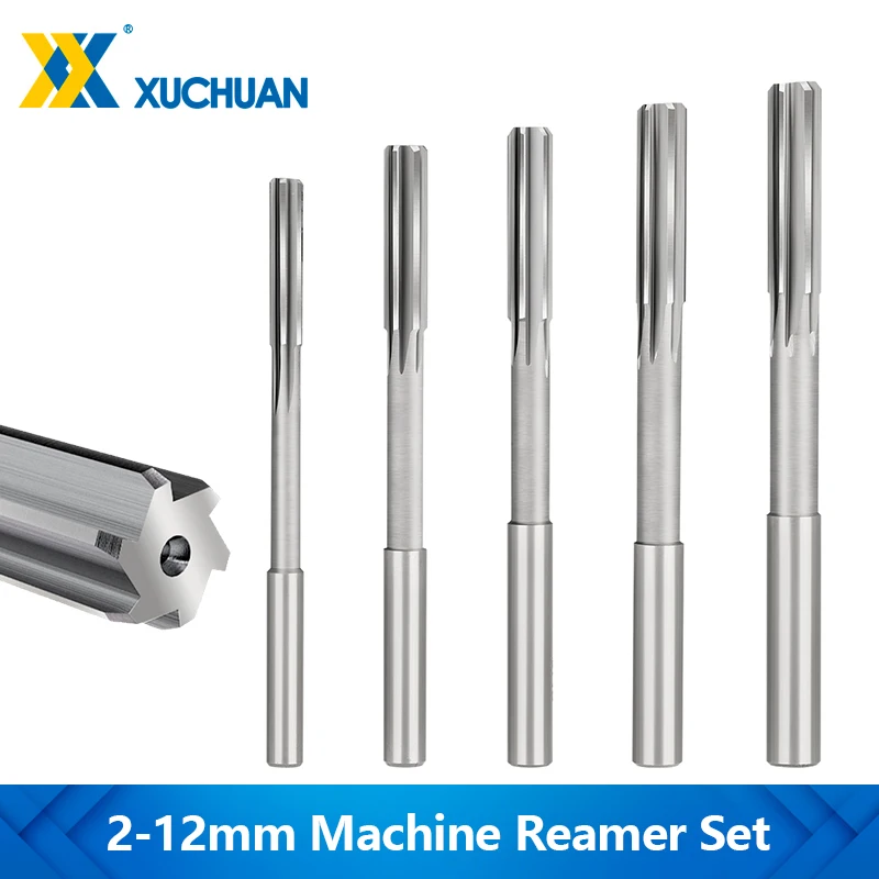 

XUCHUAN 1PCS HSS Machine Reamer Chucking Reamer H7 1.0-12mm Straight Flute Milling Chucking Reamer For CNC Inner Hole Tool