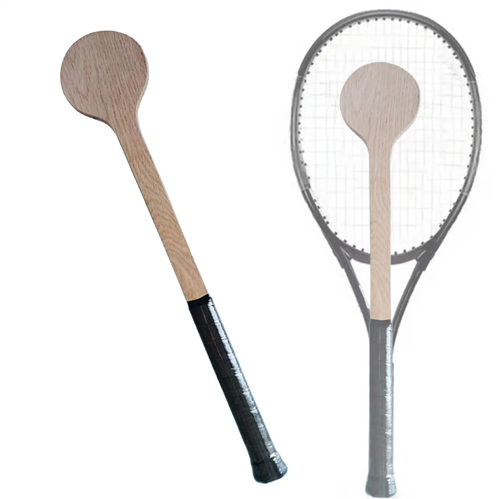 Tennis Pointer Wooden Tennis Spoon Dessert Tennis Rackets Batting Accurately Hit