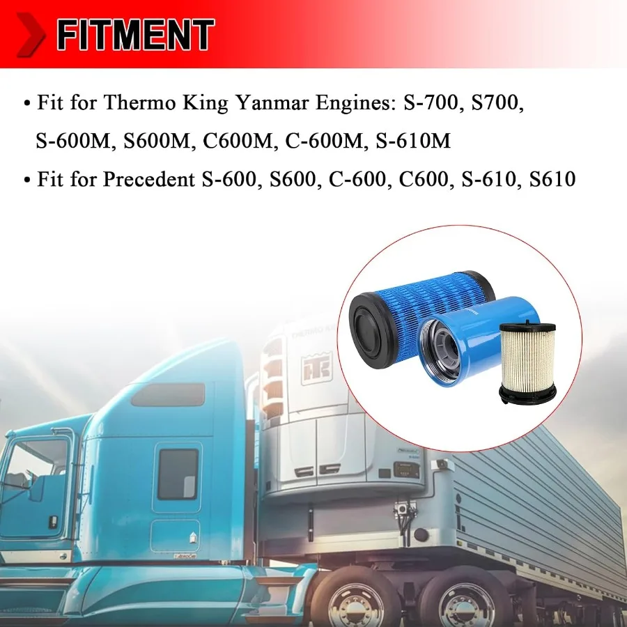 مجموعة تغيير الزيت PM 119965 فلتر الوقود 119959 فلتر الزيت 119955 فلتر الهواء المتوافق مع Thermo King Precedent S600M S600 C600M