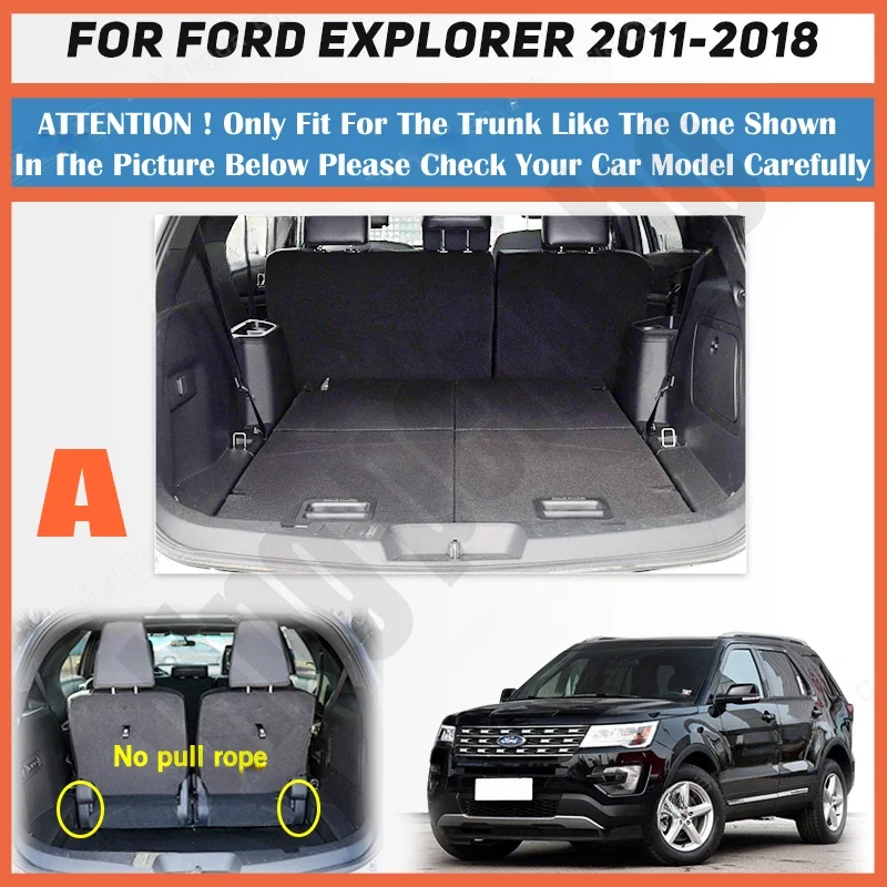 Auto Full Coverage Trunk Mat For Ford Explorer 2011-2018 17 16 15 14 13 12 Car Boot Cover Pad Interior Protector Accessories