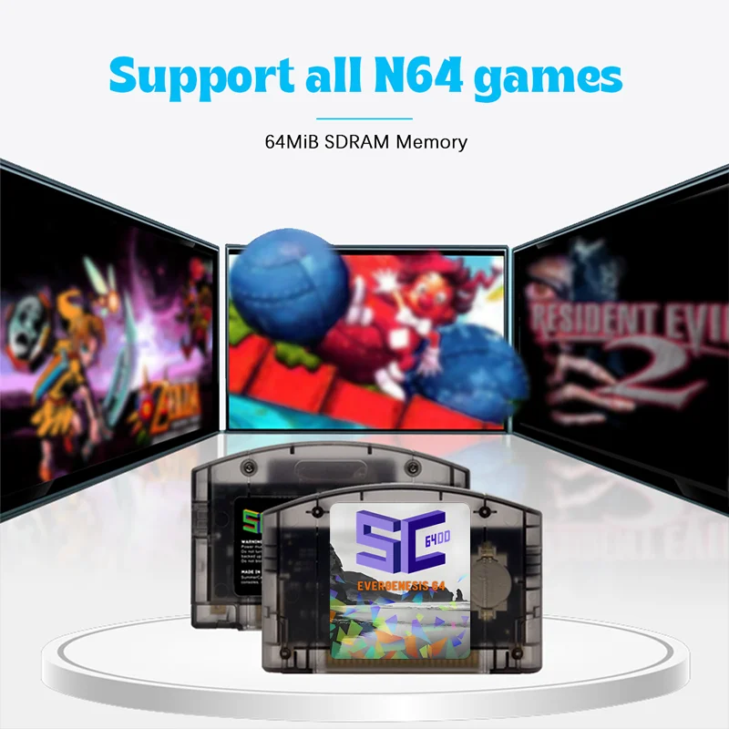 New SC64 Open Source N64 800 in 1 Game Cartridge For N64 Game Card free 16GB Card Compatibility Support 64DD Games