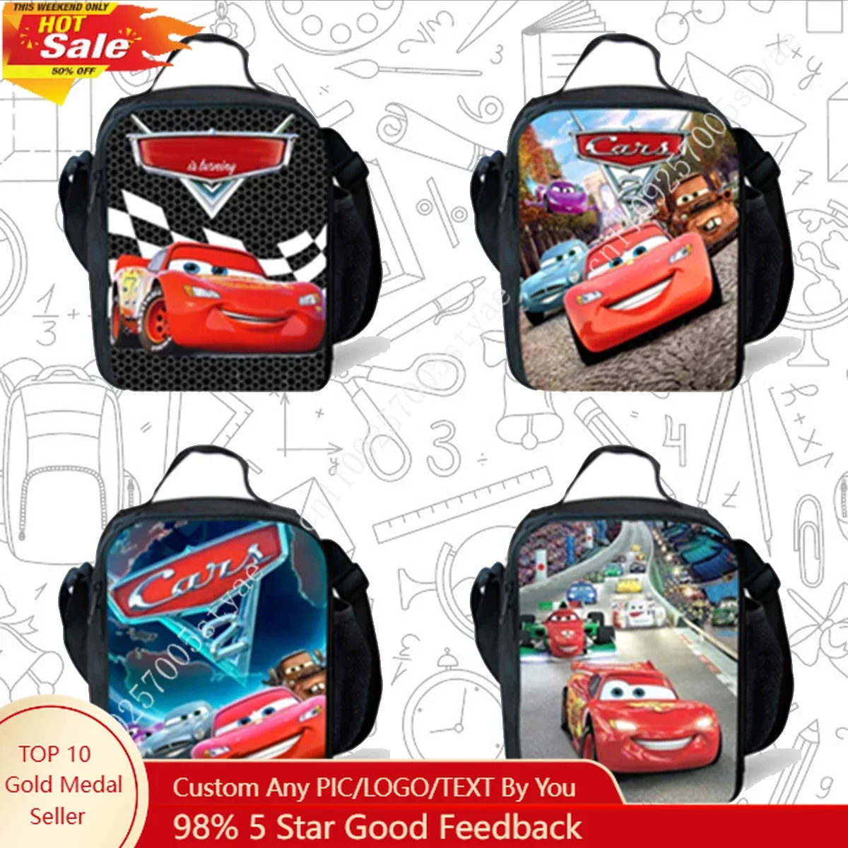 

Сумки для обеда Disney для детей, школьные сумки для пикника с героями мультфильмов для девочек и мальчиков, большие детские изотермические сумки-холодильники для детей от 4 до 10 лет