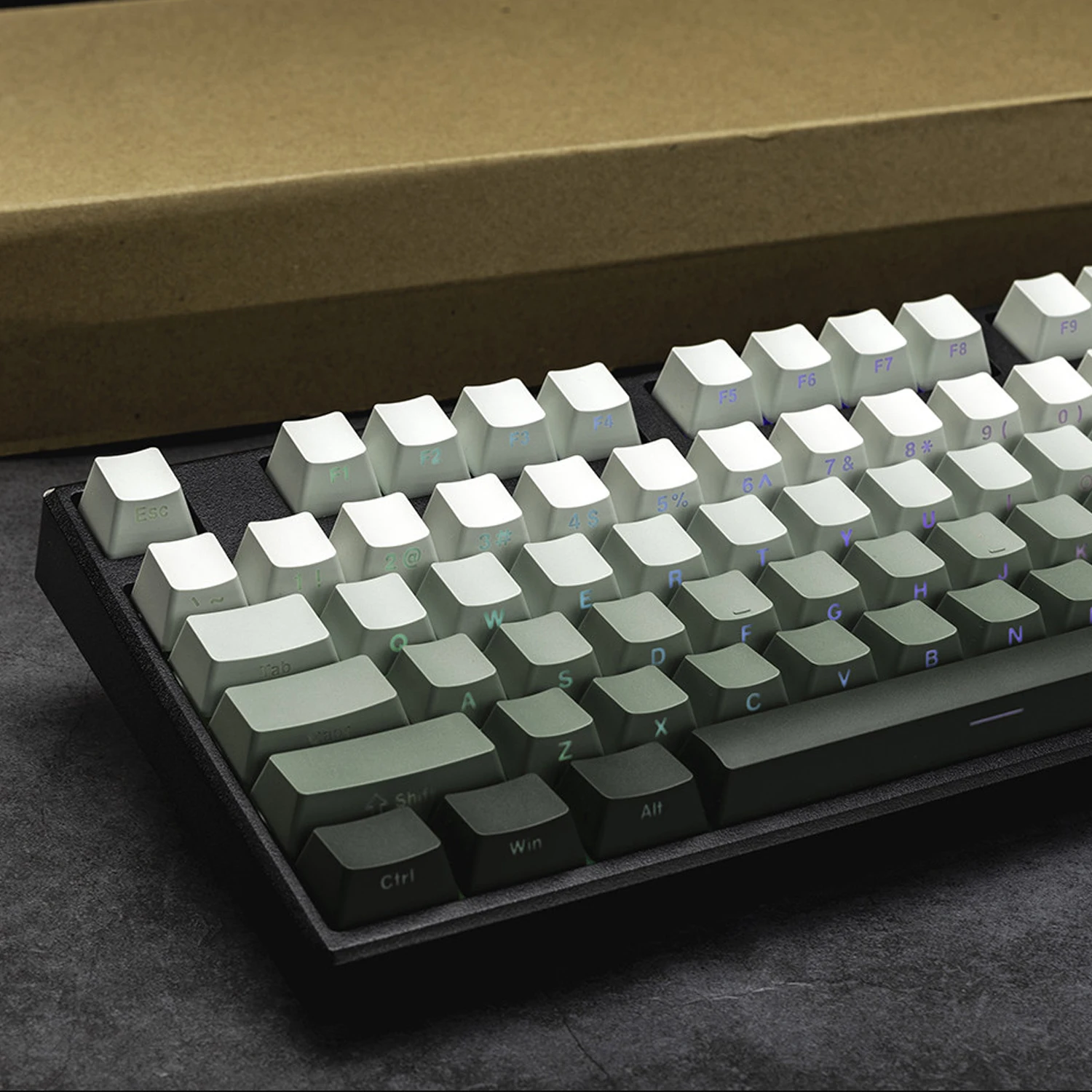

135 Keys Pinewood Sea Shine Through Keycaps Side Printed PBT Double Shot Keycaps OEM Profile for MX Switches Gaming Keyboards