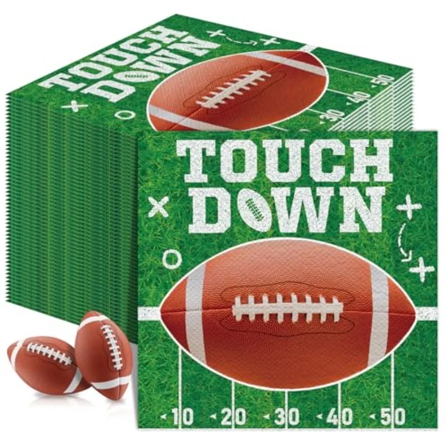 

100pcs Football Party pkins Tailgate Party Decorations ootball Party pkins Supplies Paper pkins Disposable Football pkins