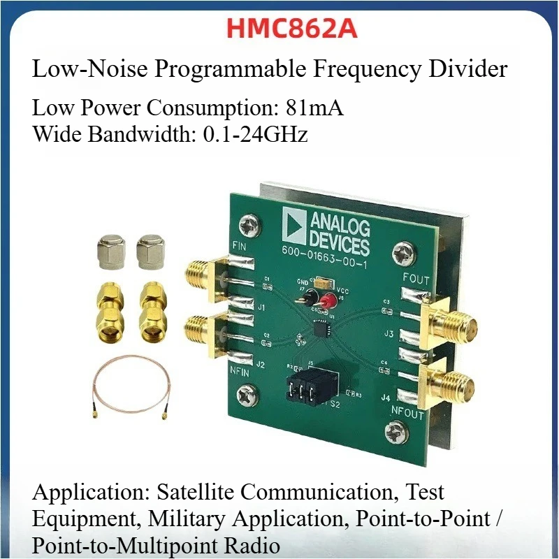 HMC862A 0.1GHz‑24GHz Low‑Noise Programmable Frequency Divider RF Wideband Ultrasonic Active Chip