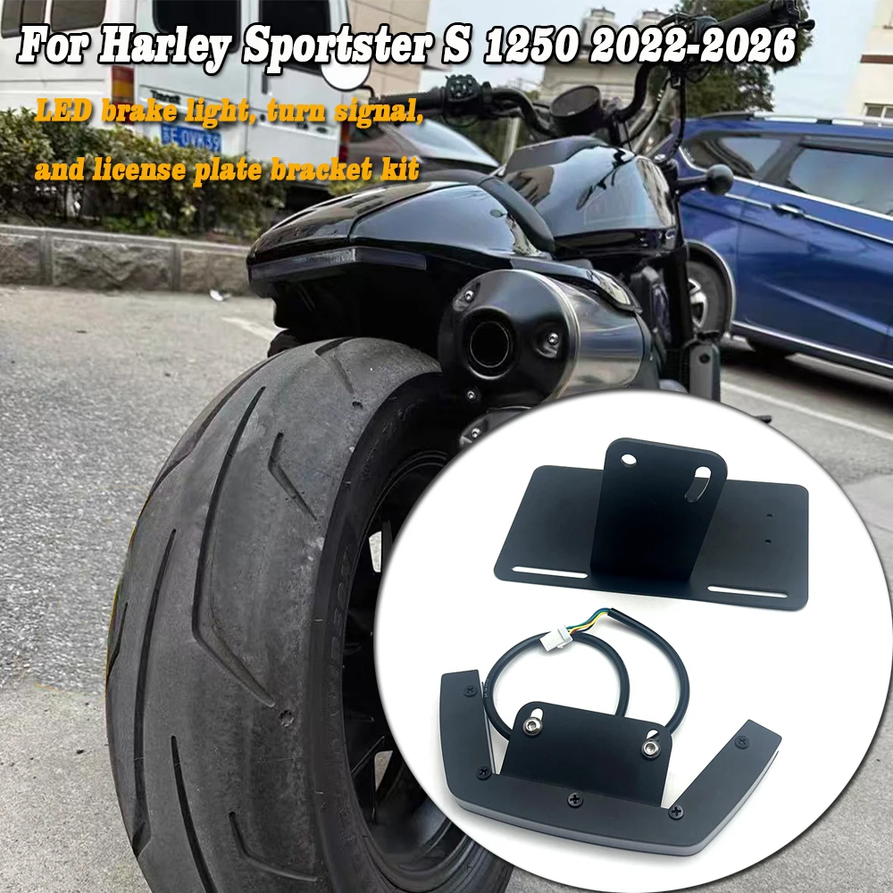 For Harley Sportster S 1250 2022-2026  Motorcycle Tail Tidy W/ LED Brake Lamp Turn Signal Light License Plate Mount Bracket Kit